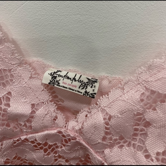 Intimately Free People Sheer Lace Brami Cami Bra Top Pink New Medium - Picture 7 of 8